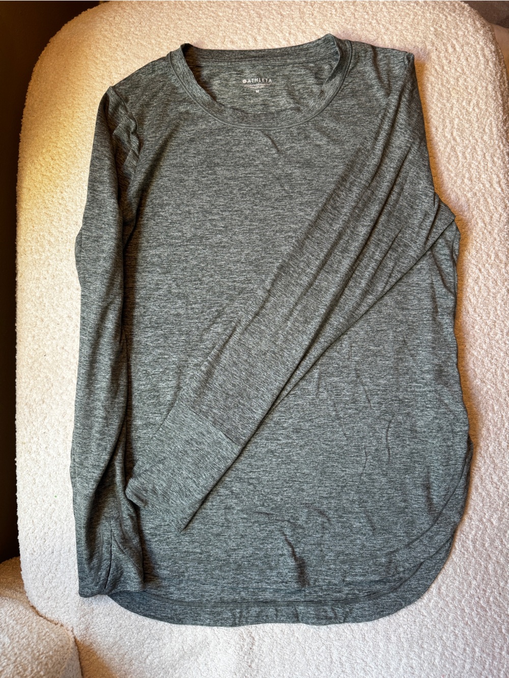 Athleta Heather Green Long Sleeve Athletic Shirt